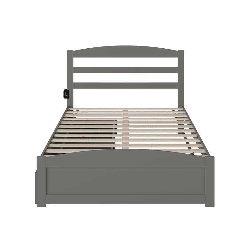 Warren Platform Bed with Footboard and 2 Storage Drawers