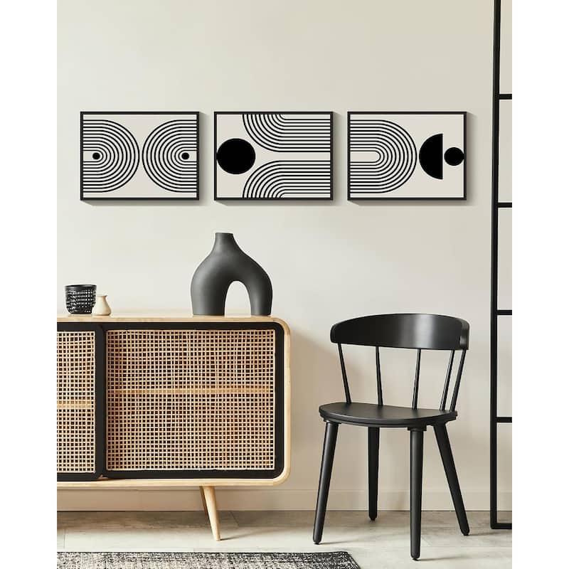 Black Abstract Wall Art Geometry Minimalist