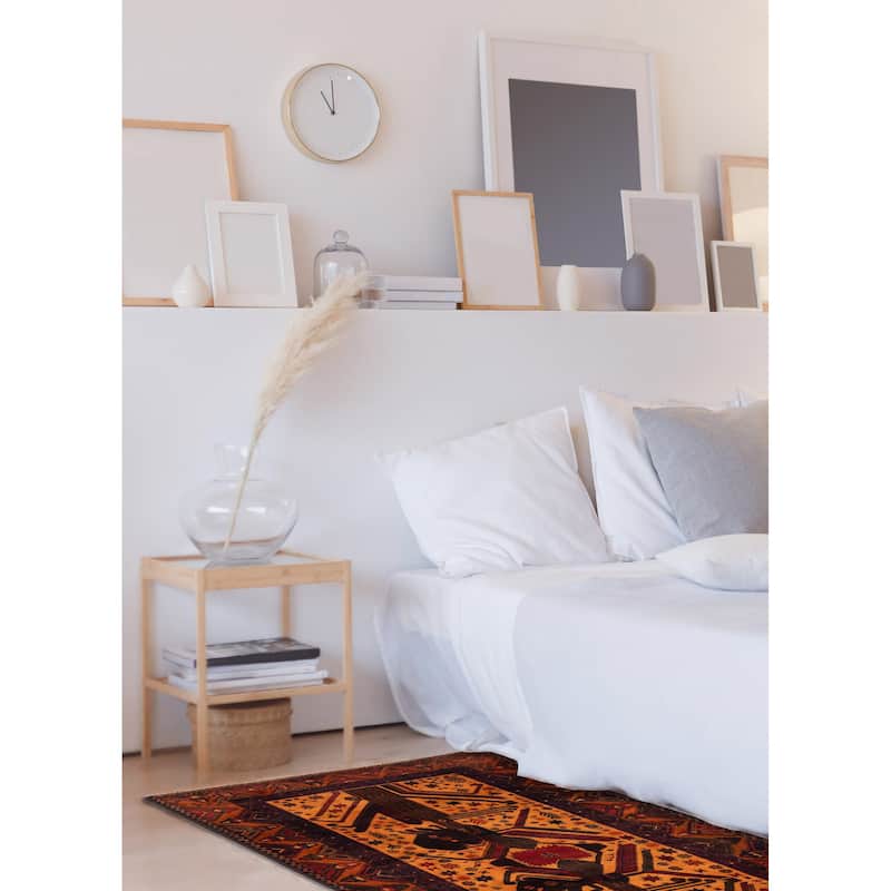 ECARPETGALLERY Hand-knotted Teimani Light Orange Wool Rug - 3'10 x 6'7