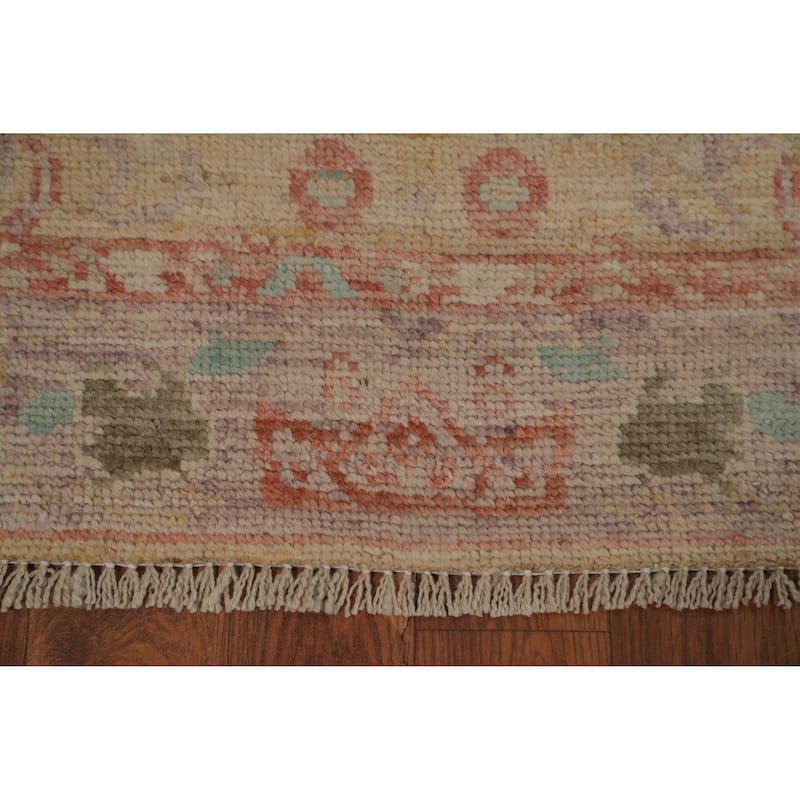 Hand Knotted Oriental 100% Wool Carpet Traditional Floral Yellow & Gold Ziegler Runner Rug - 9' 9'' X 3' 0''