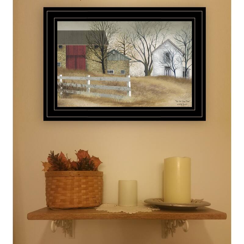 TrendyDecor4U Traditional "The Old Stone Barn" Framed Print Wall Art by Billy Jacobs
