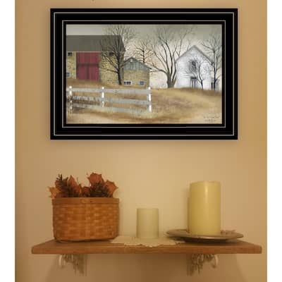 TrendyDecor4U Traditional "The Old Stone Barn" Framed Print Wall Art by Billy Jacobs