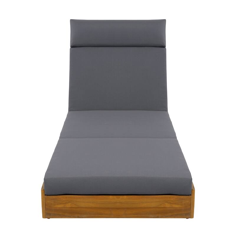 Christopher Knight Home- Theodoric Patio Acacia Wood Chaise Lounge Set