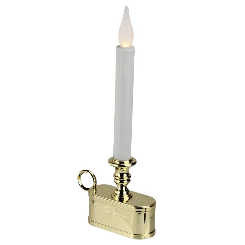 11" Battery Operated LED Christmas Candle Lamp with Toned Base
