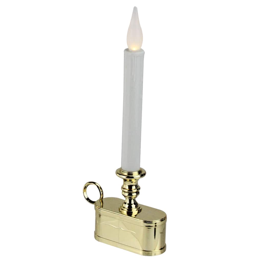 11" Battery Operated LED Christmas Candle Lamp with Toned Base