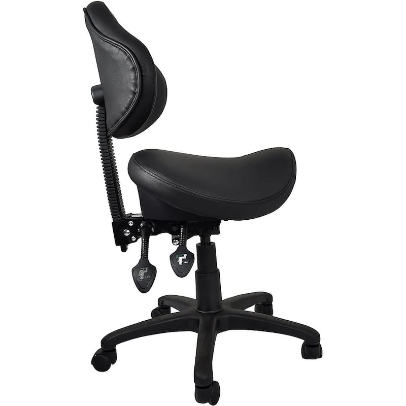Adjustable Black Firm Saddle Stool Tilt Chair With Wheels Salon Dental Hygienist Rolling Dentist Clinical Hospital Lab