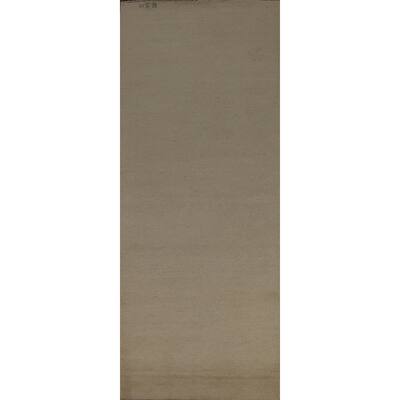 Modern Gabbeh Runner Rug Hand-Knotted Beige Solid Wool Carpet - 3'1" x 9'11"