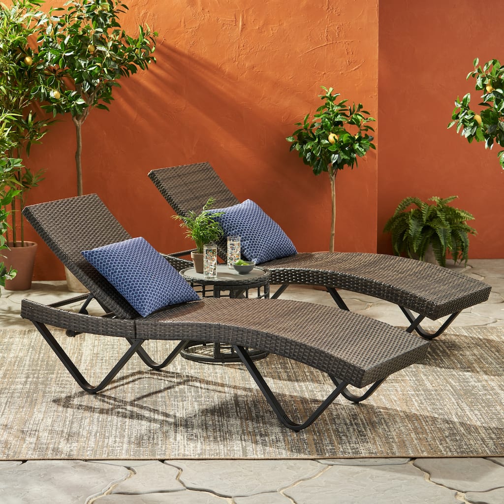 San Marco Outdoor Wicker Chaise Lounge (Set of 2) by Christopher Knight Home