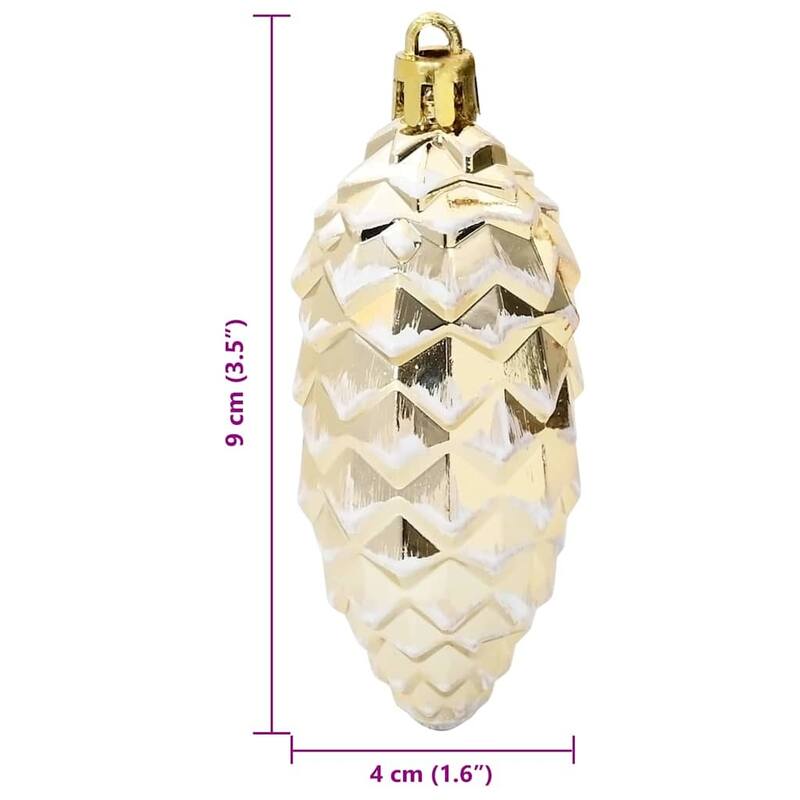 vidaXL Christmas Pine Cone Ball 40 pcs Gold - 1.5 x 3.6 inch (W x H)