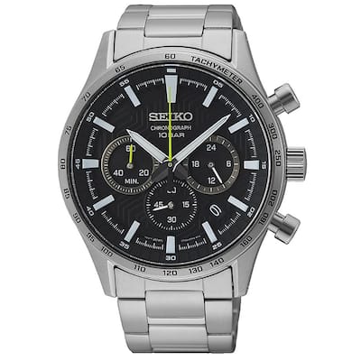 Seiko Men's Classic Black Dial Watch - SSB413P1 - 6 (36)