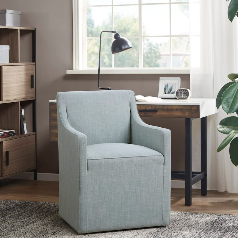 Madison Park Charlotte Dining Arm Chair with Casters - Blue