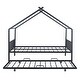 preview thumbnail 7 of 30, Full Size Metal House Bed with Twin Size Trundle