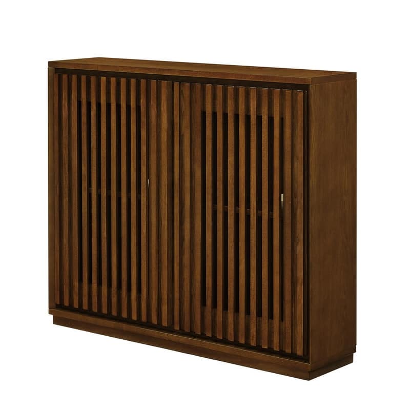 Mid Century Modern Sideboard Cabinet with Fluted Design and Convenient Storage for Dining Spaces