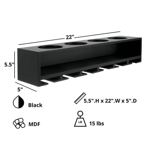 kieragrace KG Claret Wine Wall Shelf Black 22.5" Overstock 29774354