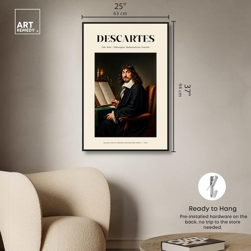 Cartesian Thinker Canvas by Art Remedy