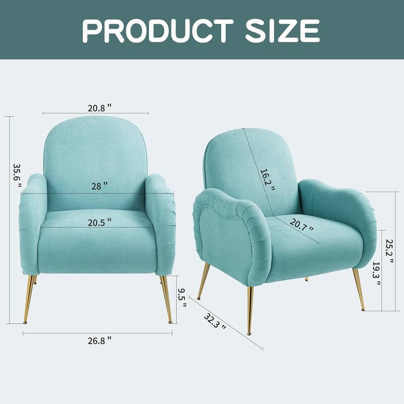 Accent Chair With Metal Gold Legs