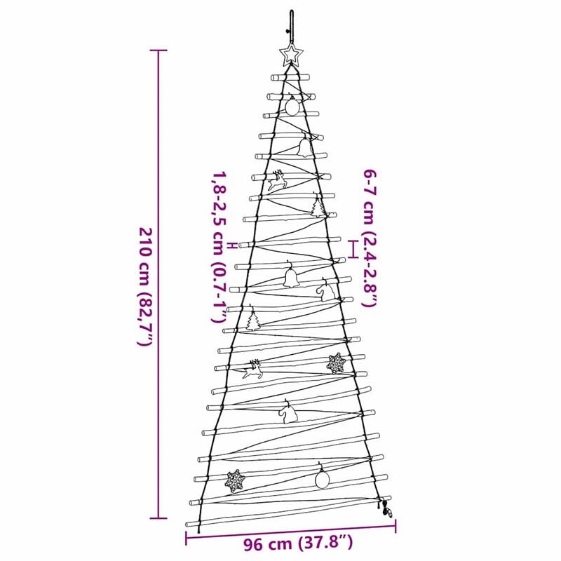 vidaXL Christmas Tree with LEDs Natural Solid Ash wood