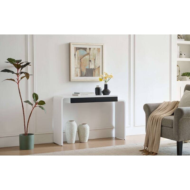 Console Table - White with Black