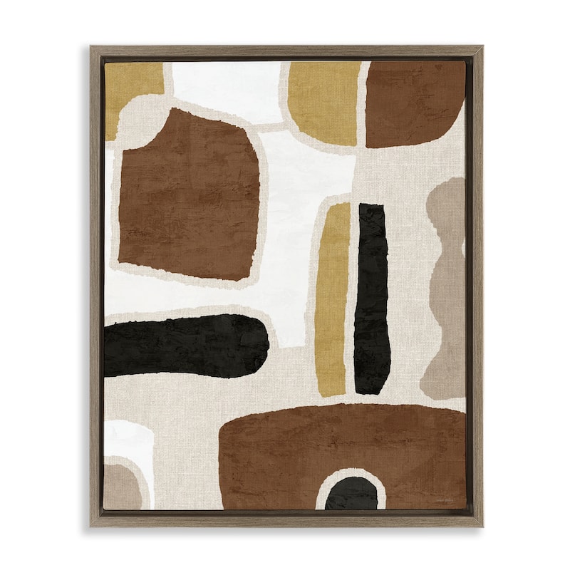 Stupell Earthy Organic Shapes Framed Floater Canvas Wall Art Design By Amber Sterling - 17 x 21 - Brown