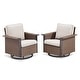 preview thumbnail 2 of 2, 2 Pieces Outdoor 360° Swivel Wicker Armchair Set