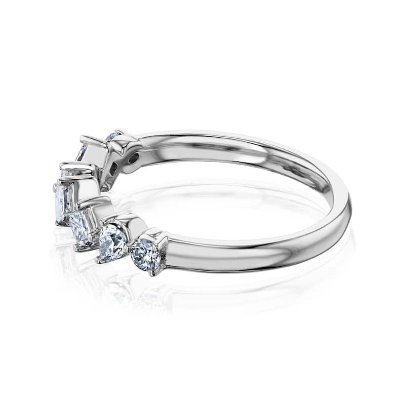 Kobelli 0.5 Carat Natural Diamond 10k Gold Mixy Diagonal Row Ring