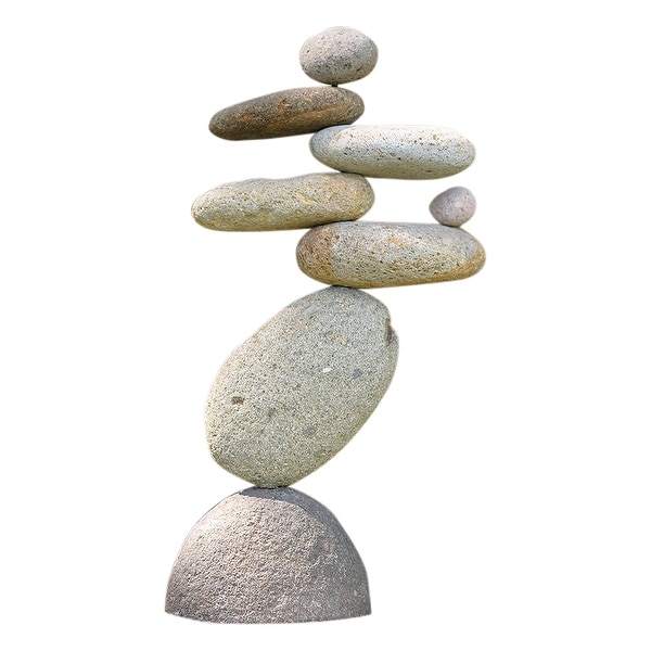 Eight-Stone Balancing Cairn - Indoor/Outdoor Garden Decoration - 13 in.