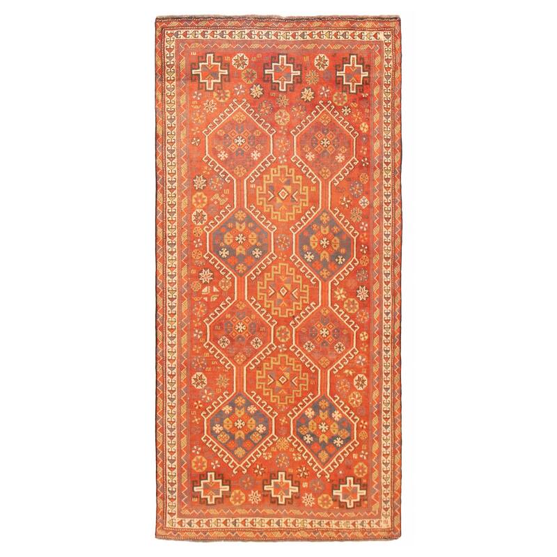 ECARPETGALLERY Hand-knotted Melis Red Wool Rug - 4'3 x 9'2 - Red - 4'3 x 9'2