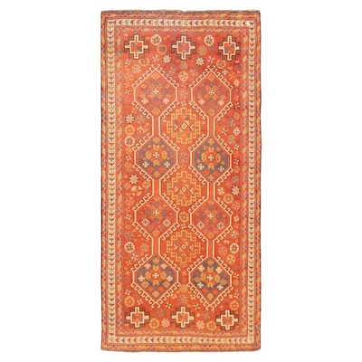 ECARPETGALLERY Hand-knotted Melis Red Wool Rug - 4'3 x 9'2