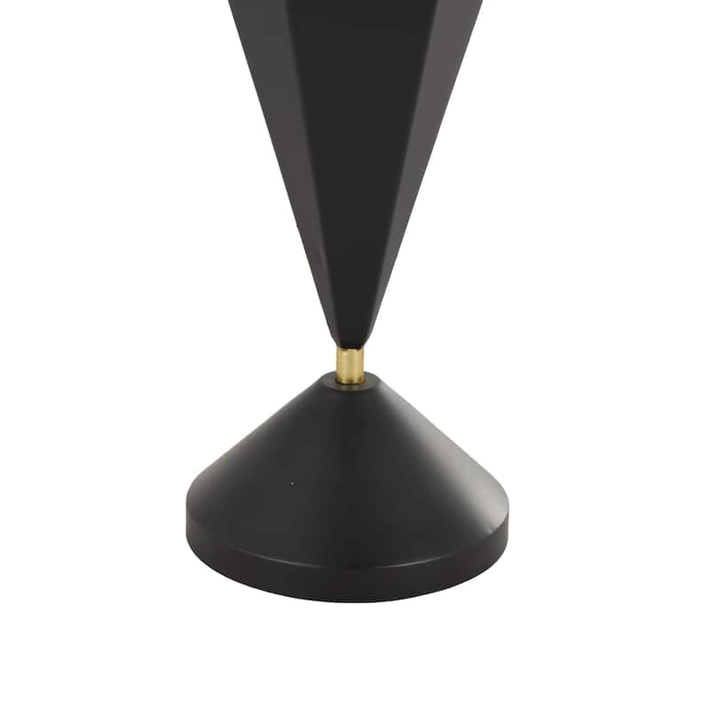Metal Umbrella Stand with Gold Handle and Ball Details - Black - Roche River Decor