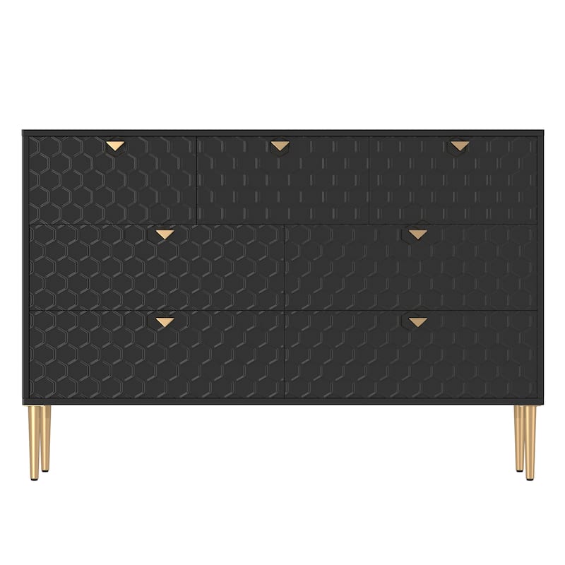 Morden Wood Furniture 7 Drawer Dresser Chest - Black