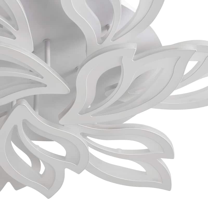 Modern White Multi-Leave Shape Semi Flush Mount LED Ceiling Light for Kitchen Bedroom Hallway