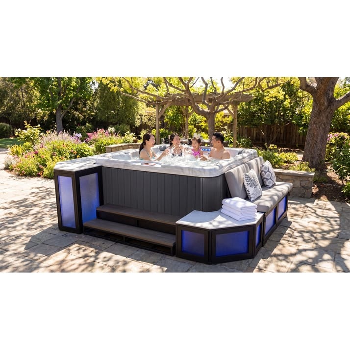 Gold Signature Hot Tub Surround in Dark Gray (8-Piece) - N/A