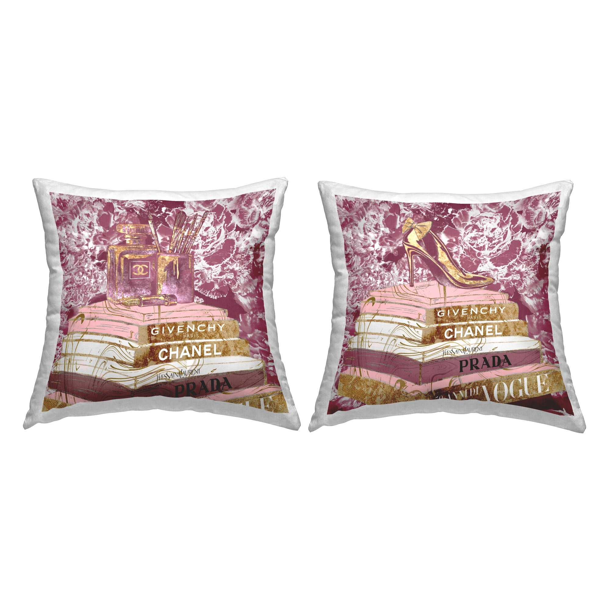 Stupell Industries Pink Fashion Glam Book Stacks Perfume Heel Decorative  Printed Throw Pillows by Ziwei Li (Set of 2) - On Sale - Bed Bath & Beyond  - 36195295