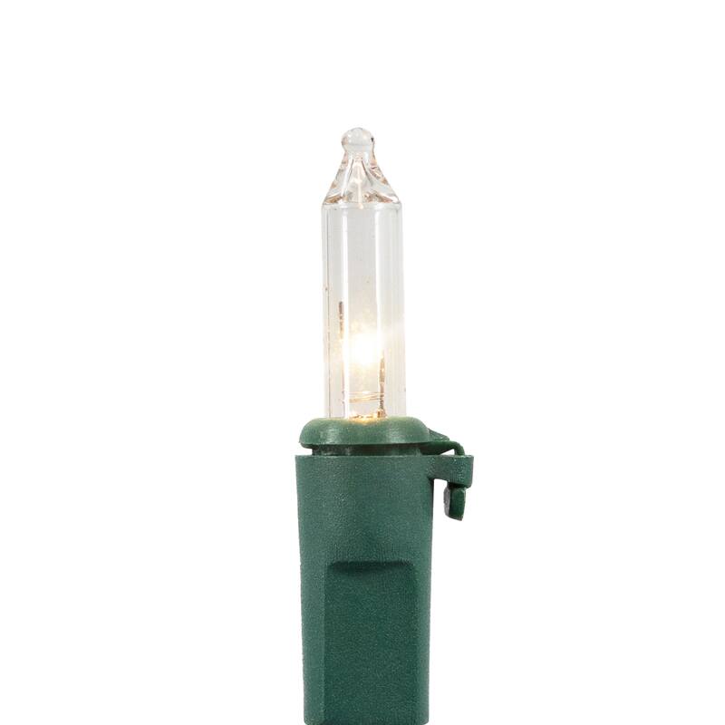 Mini Christmas Light Set - Green and Clear - 10' Green Wire - 50ct