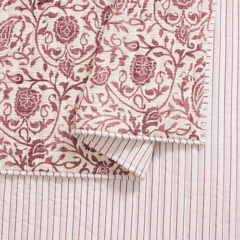 Eden Paisley Gauze 3-Piece Reversible Quilt Set