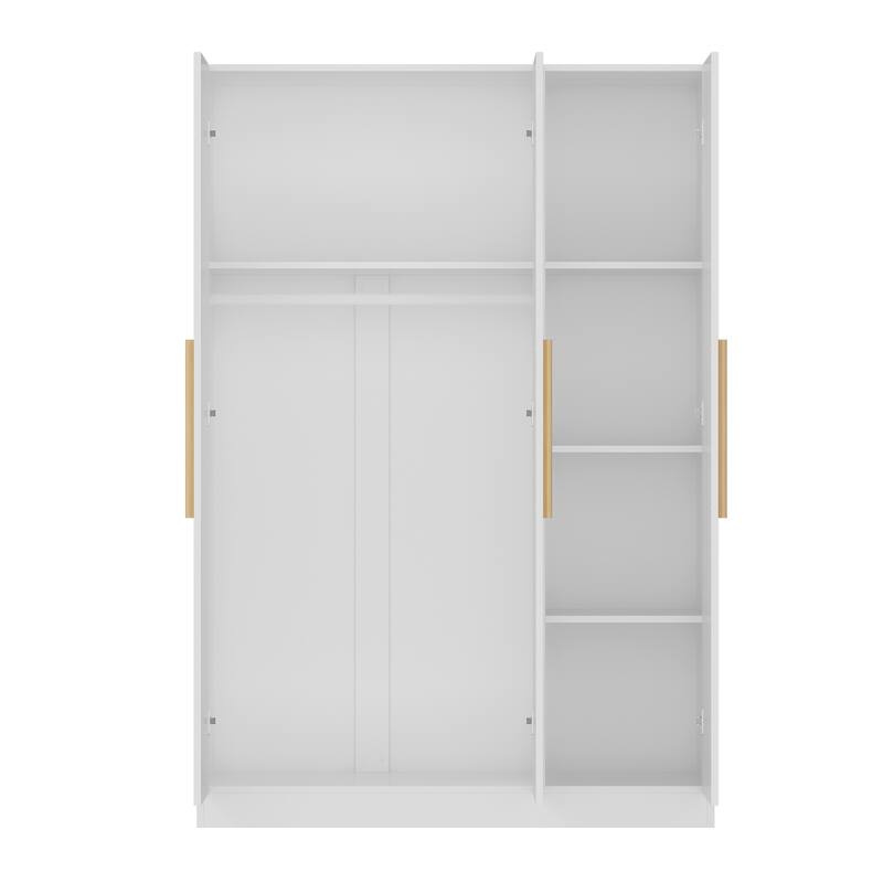 Large Wardrobe Armoire Wooden Closet with 3 Doors for Bedroom Hanging