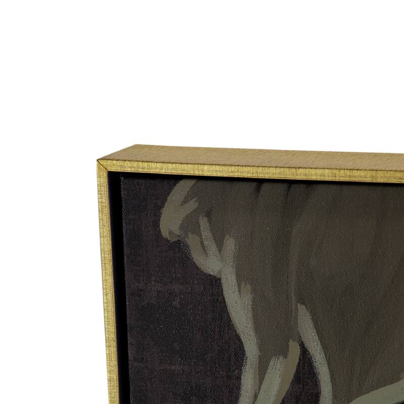 A&B Home Sweet Gardenias HandPainted Framed Wall Art White/Black