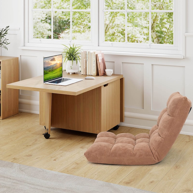 Costway Foldable Coffee Table 48" Extendable Center Table with Storage - See Details
