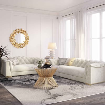Farah Velvet Loveseat by Inspire Me Home Decor