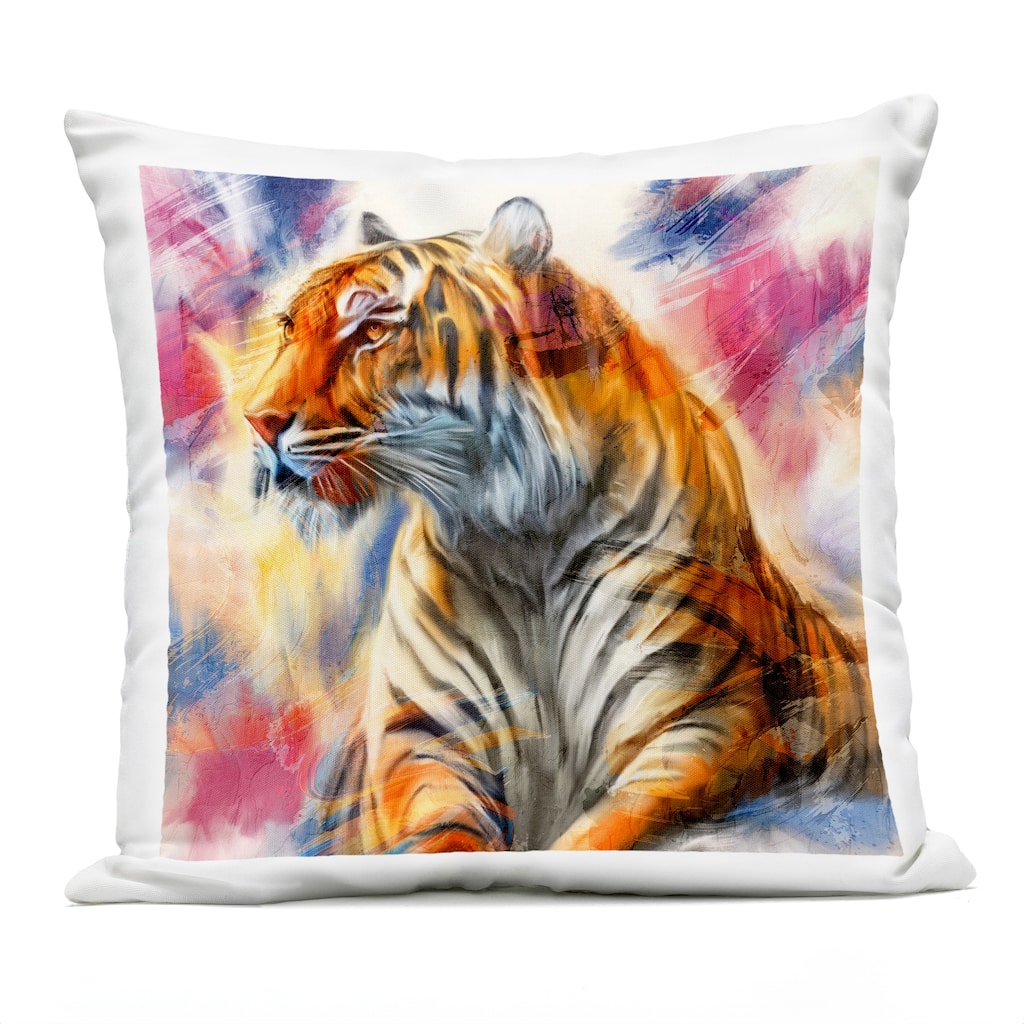 Stupell Fierce & Elegant Tiger Printed Outdoor Throw Pillow Design by Kim Allen