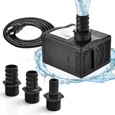 240GPH Submersible Pump Fountain Water Pump w/ 7.2ft High Lift