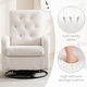 preview thumbnail 30 of 45, HOMYKA Swivel Rocking Upholstered Armchair Nursery Glider Linen Accent Chairs
