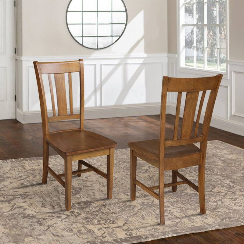 International Concepts Solid Wood San Remo Splatback Chairs - Set of 2