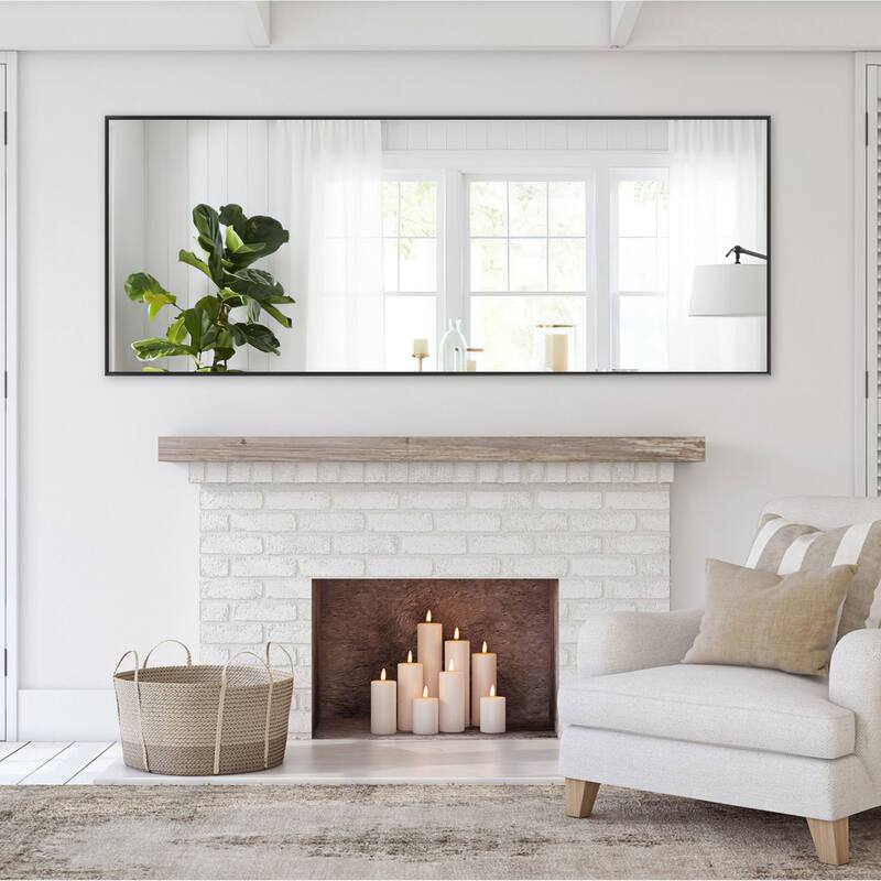 HomeRoots Narrow Minimal Gold Full-length Floor Mirror With Standing - 24