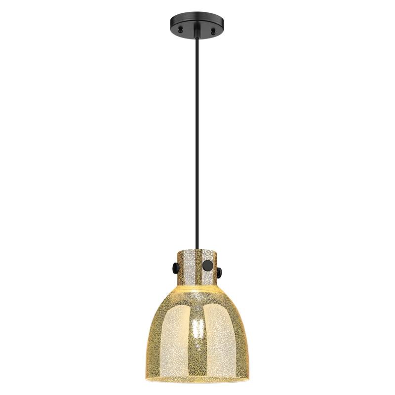 Innovations Lighting Downtown Urban - Newton Bell - 1 Light 8" Cord Hung Pendant - Mercury Shade/Matte Black