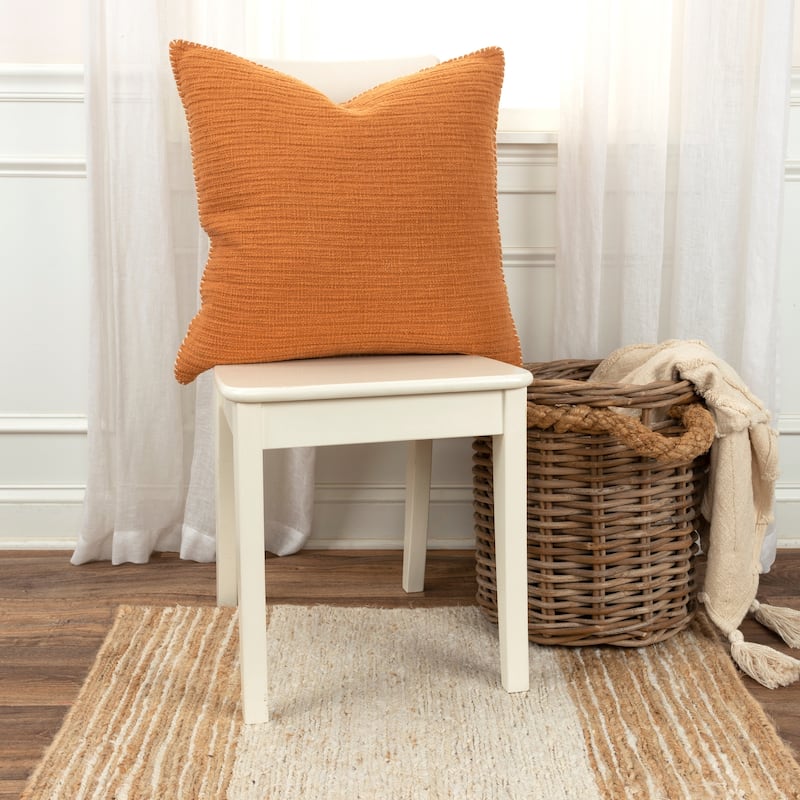 Rizzy Home Textured Stripe Woven Solid Throw Pillow