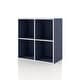 preview thumbnail 175 of 202, DH BASIC Modern Wood Customizable Stackable Storage Organizer - Cube Shelves, Drawer Cabinet, Bookcase with Doors by Denhour 4-Cube - Steel Blue