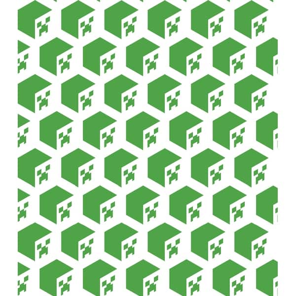 Green & White Minecraft Creeper Face Peel and Stick Wallpaper by ...