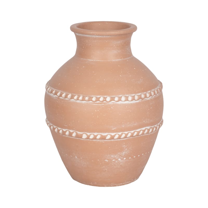 Pottery Terracotta Vase Artisan Style Traditional Classic Silhouette