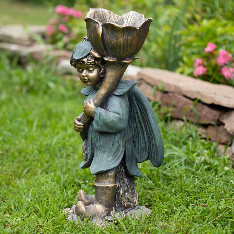 27.5" Tall Fairy with Flower "Tato"